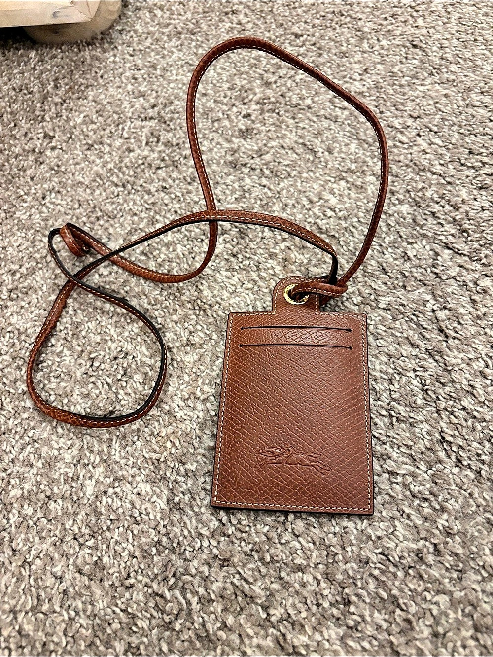 Longchamp Brown Leather Card Holder